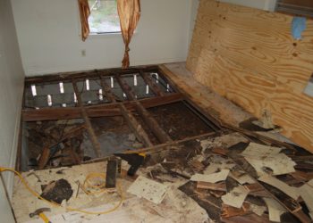 How do you replace a floor in a mobile home?