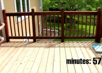 can you spray stain on a deck