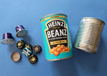 How do you cut a tin can?