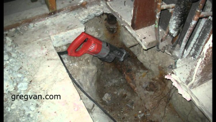 how to cut cast iron drain pipe