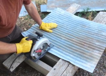 cutting tin roofing