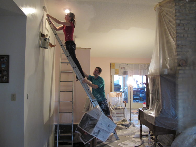 paint stairwell ceiling