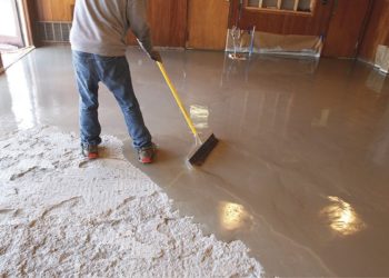 How thick can self leveling concrete be poured?