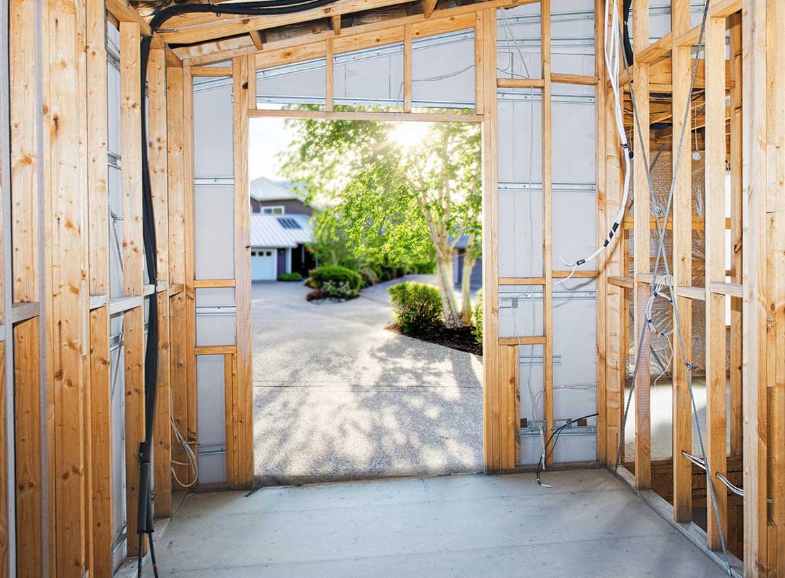 What is the rough opening size for an exterior door?