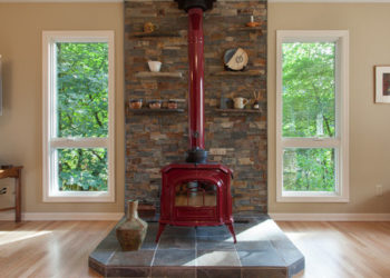 What do you put behind a wood stove?