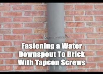 how to attach gutter downspout to brick