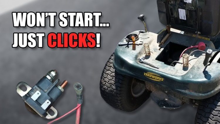 riding mower just clicks when trying to start
