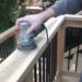 sanding wood deck railing