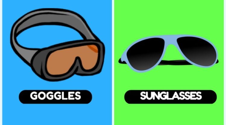 difference between goggles and safety glasses