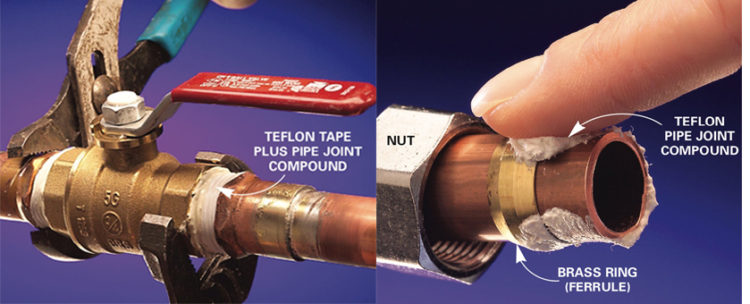 tape brass fittings
