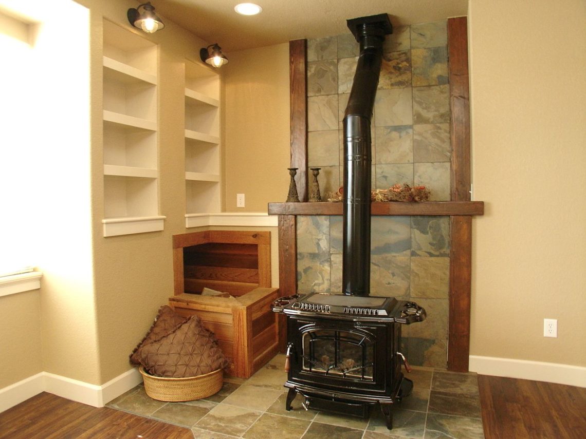 Where should a wood stove be placed?