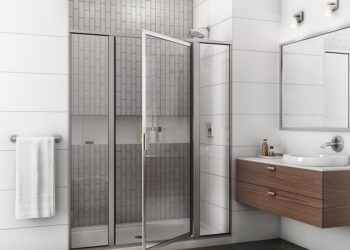 How do you replace a hinged shower door?