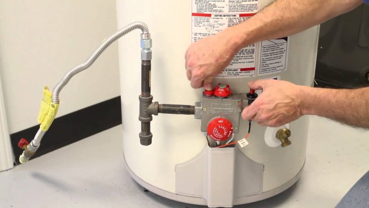 Is there a reset button on a hot water tank?