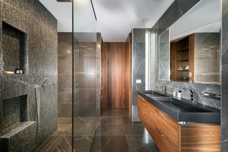 built in shower stool