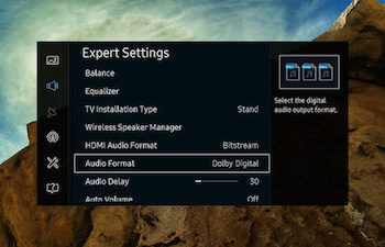 what should audio delay be setting at samsung tv