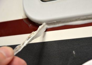 how to remove old caulking from travel trailer