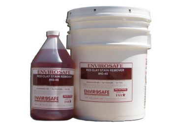 Will bleach remove red clay stains from concrete?