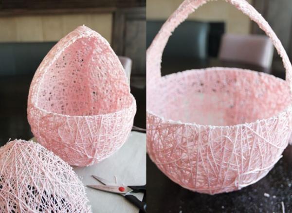 How to make Easter basket with string - Step 5
